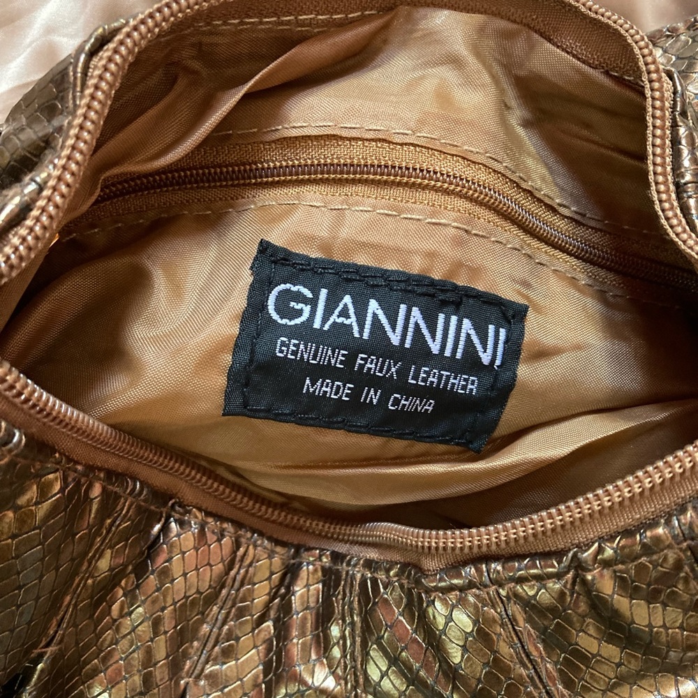 Giannini Gold Faux Leather Snakeskin Bag - Picture 8 of 15